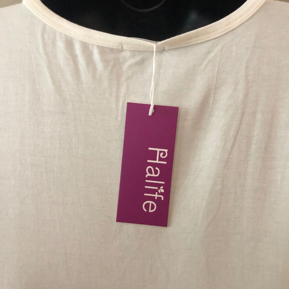 Halife white women's size Med shirt w/ lace trim - Picture 5 of 5